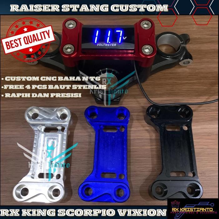 Raiser klem kleman stang cnc bisa pasang voltmeter rxking rx king rxk rxs rx special scorpio vixion