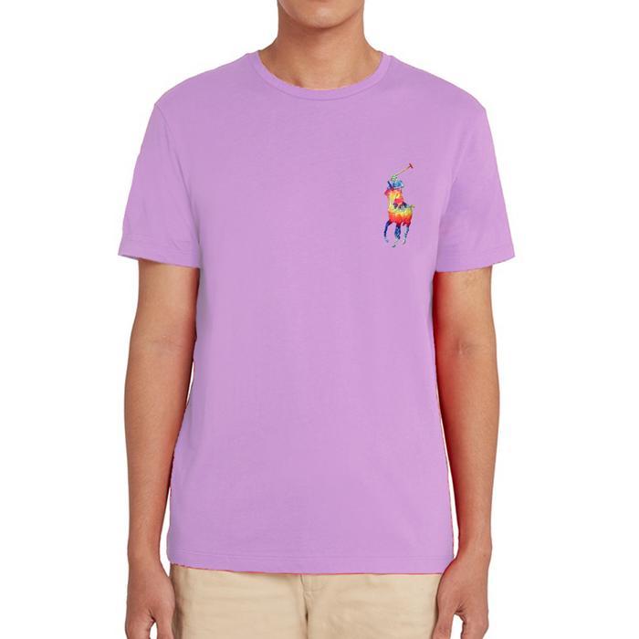 Polo - 7602.69 Mens Jersey Crewneck T-Shirt Big Colorful Pony - Purple