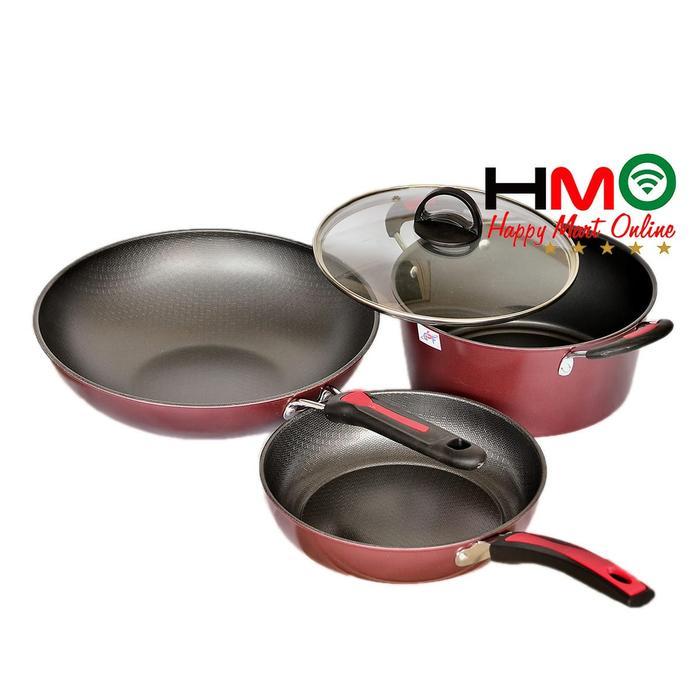 Panci Set Teflon 4 Pcs Set Anti Lengket GSF