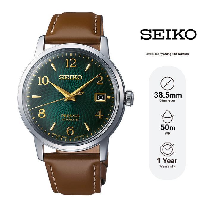 PROMO BESAR Seiko Presage SRPE45 SRPE45J1 Jam Tangan Pria Mojito Automatic Green Dial Tan Strap