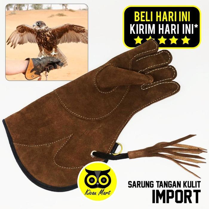 SARUNG TANGAN GLOVE FALCONRY ELANG KULIT IMPORT PELATIHAN HEWAN BURUNG