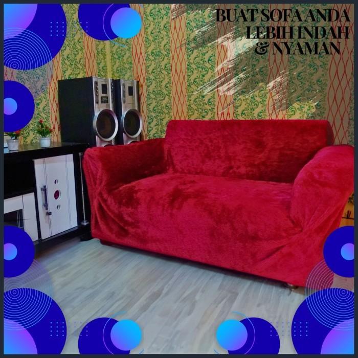 Alas Sofa Bulu Elatis Cover Penutup Sofa Sarung Kursi Ruang Tamu Sofa Sarung Sofa Bed Size 200x170cm