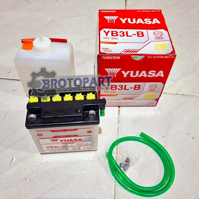Aki Motor Yamaha RX King, Honda CB Accu Yuasa YB3L B 12v 3Ah *