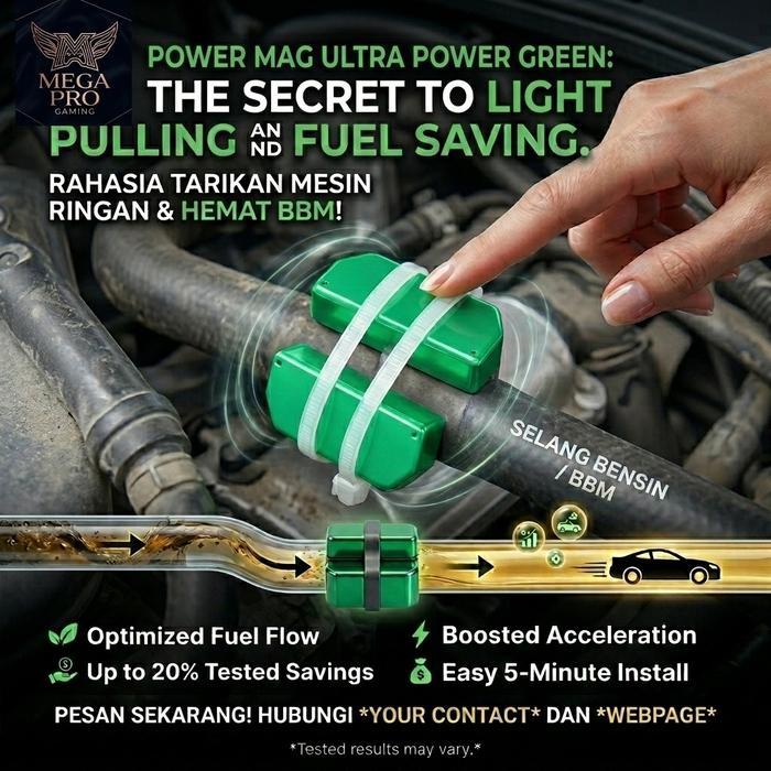 Ultra Power Green - Power Mag - Fuel Saver ( Untuk Mobil )