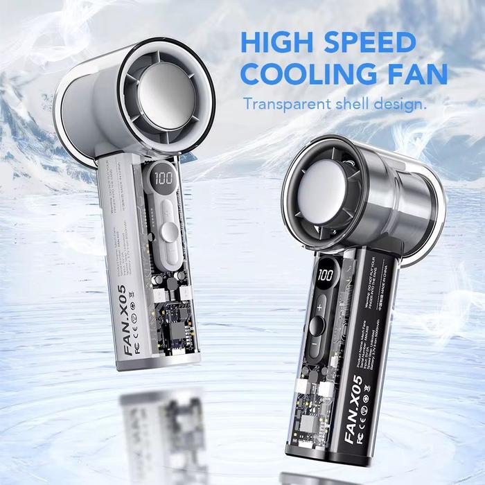 Hepa Center - Sounday Kipas Angin Mini Portable 120 Gear Led Turbo Angin Strong Wind Tampilan