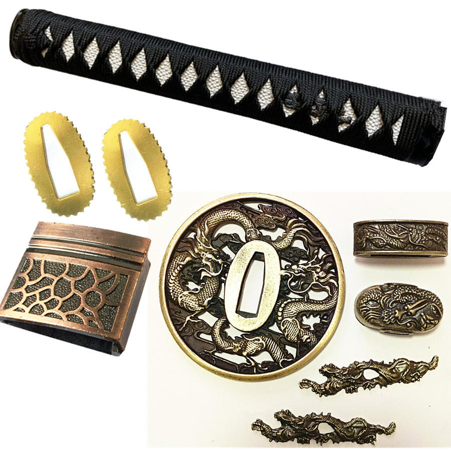 Japanese Samurai Sword Katana/Wakizashi/Tanto Guard Accessory Set Kirsite Dragon