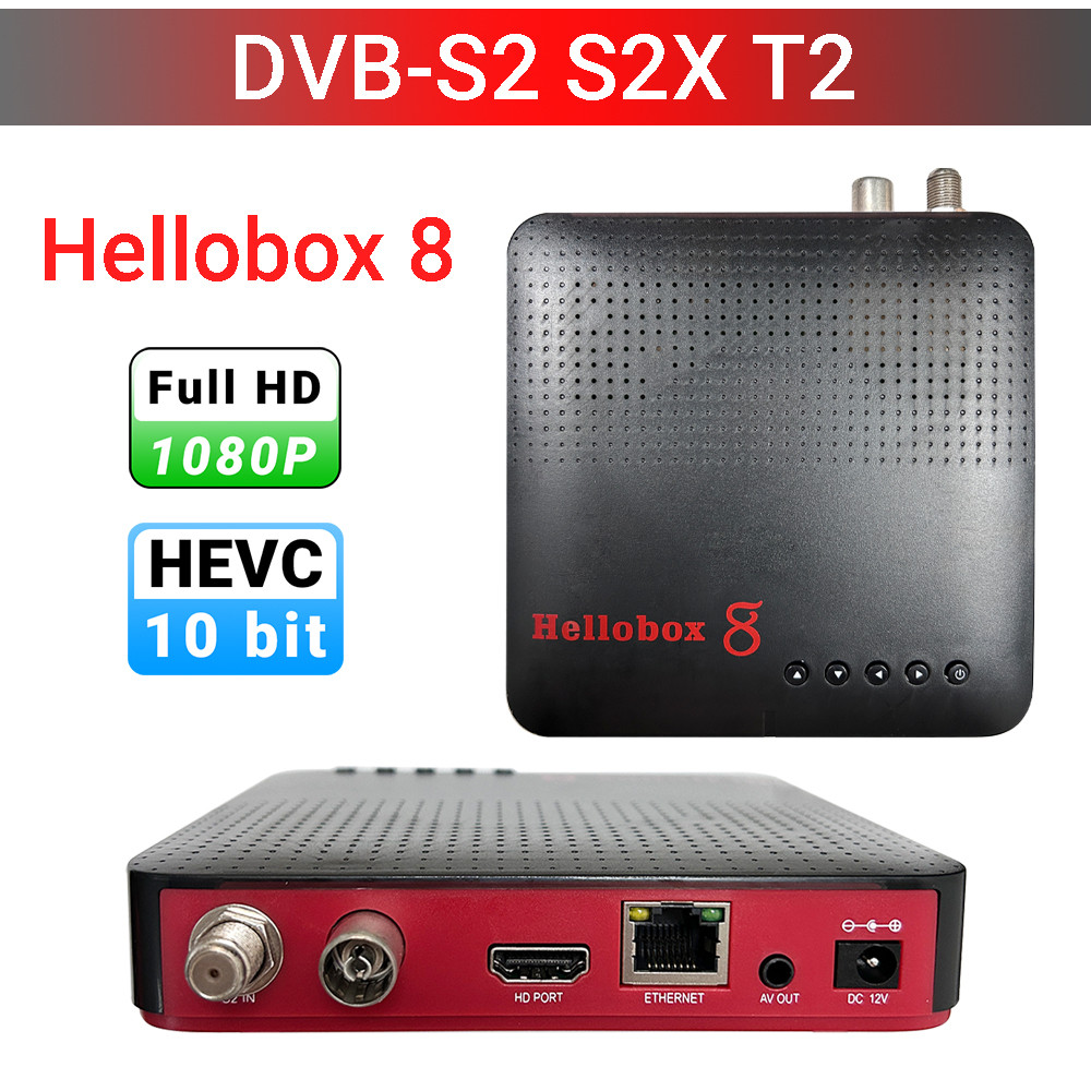 Hellobox 8 Satellite Receiver H.265 TV Receiver DVB T2 DVB S2 Hellobox8 support RJ45 WiFi HEVC