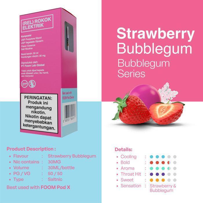 BV FOOM STRAWBERRY BUBBLEGUM PINK GUMMY 30ML 30MG BY FLOOID x FOOM LAB