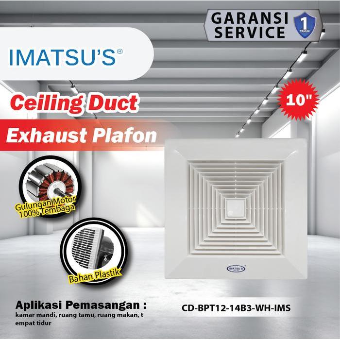 Exhaust Fan Plafon 10 Inch Hemat Listrik Hexos Plafon Exhaust CKE