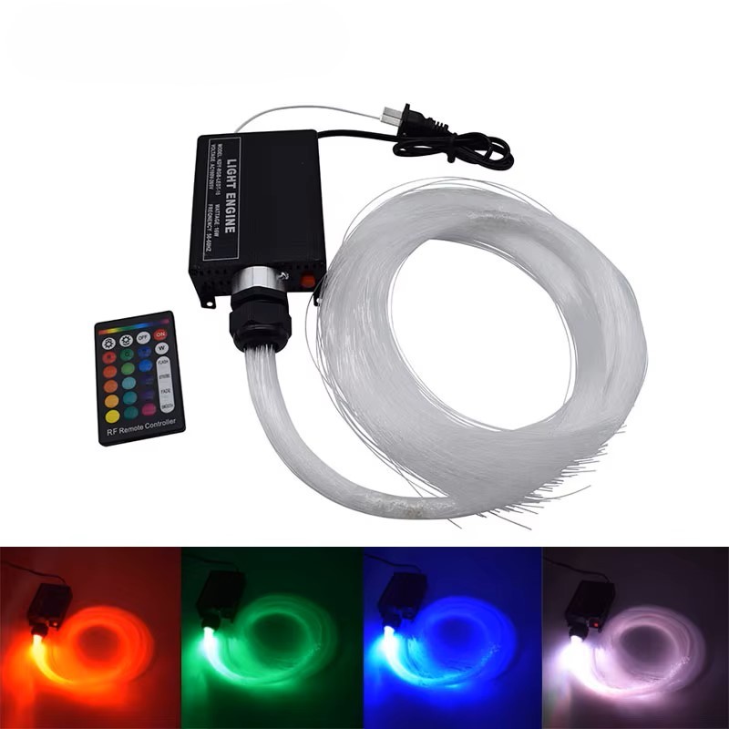 Hot Sales 16W RGB LED Light Engine 24key RF Remote LED Fiber Optic Light With PMMA Fiber Optic Cable