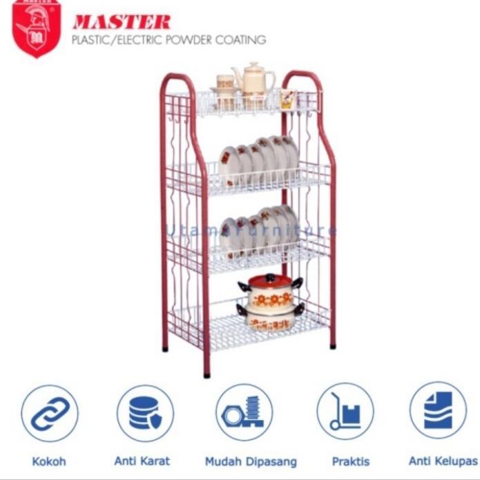 Rak Piring Master 4 Susun/Rak Piring Besi Master 4 Susun ORI/ASLI