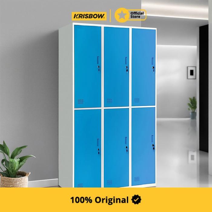 NEW PORODUK KRISBOW LOKER 6 PINTU MULTI COLOUMN - BIRU