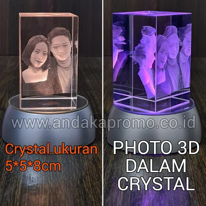 Kado Anniversary Crystal 3d Photo Hadiah Kristal 3d Foto Custom Foto 3d Dalam Kristal