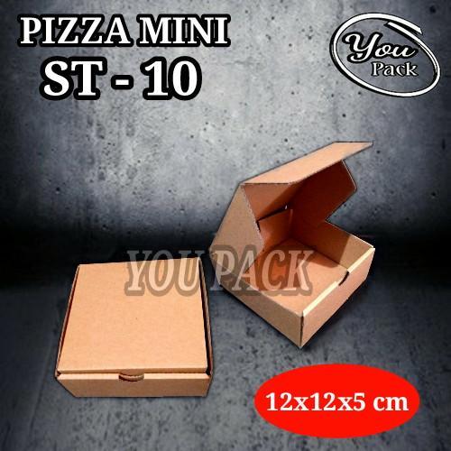 KOTAK KARDUS PIZZA MINI ST-10 12X12X5 CM COKLAT POLOS BOX PIZZA