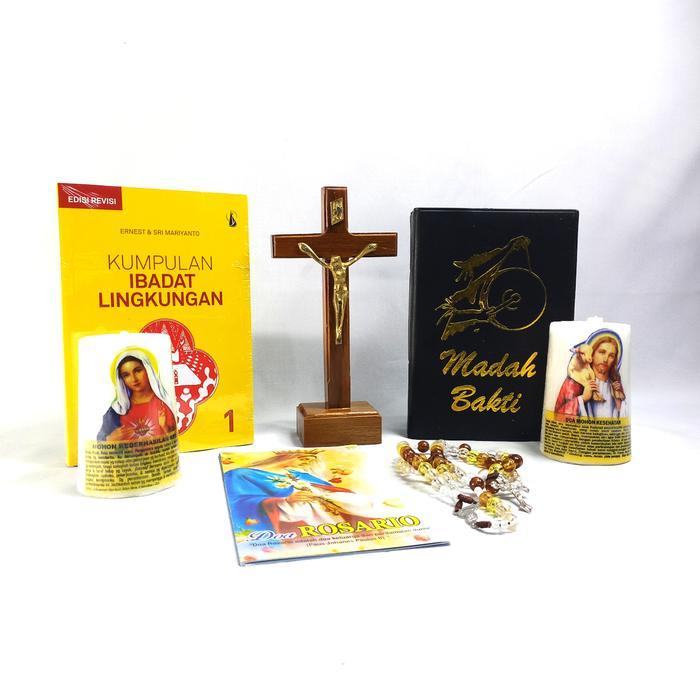 Jual Paket Doa Katolik/Perlengkapan Ibadat Katolik/Lilin/Salib/Madah Bakti/Buku Ibadat Lingkungan