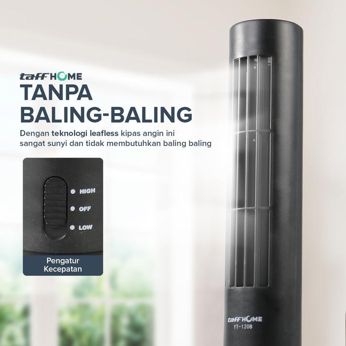 Kipas Angin Usb Tower Leafless Ultra Quite - Yk-1208 - Black