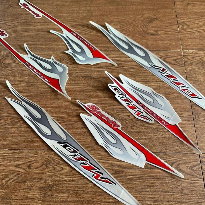 Striping Mio Sporty 2006 Api Putih Logo Mio Sporty Api 2006 Ori