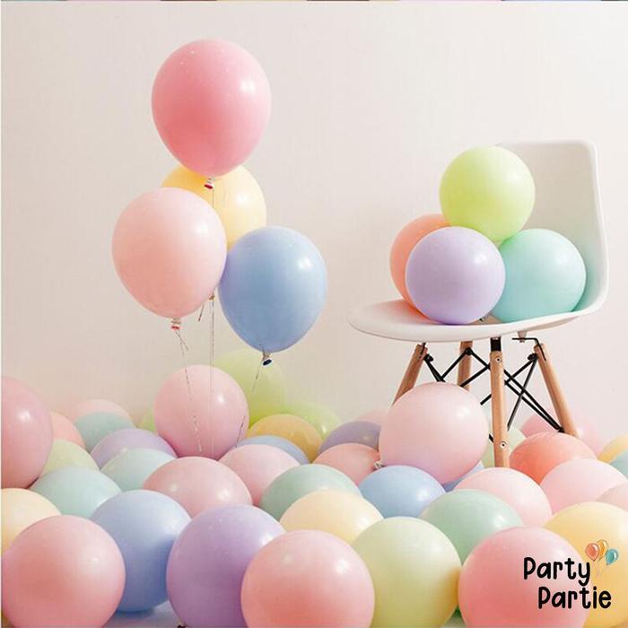 [Paket Latex] Balon Latex Pastel Mix Warna / Biru Ungu Pink / Pink Ungu Kuning isi 30pcs