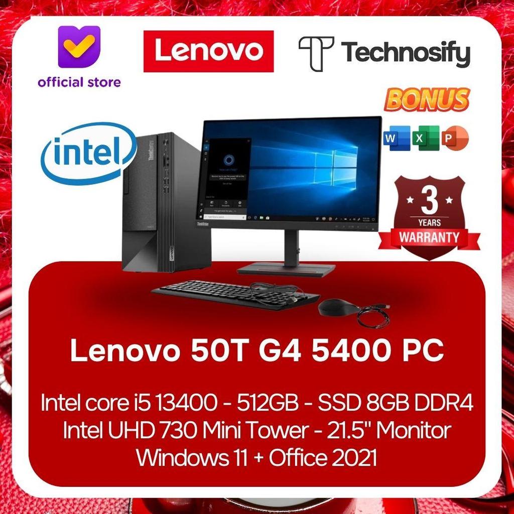Lenovo 50T G4 5400 PC i5 13400 512GB SSD 8GB DDR4 Intel UHD 730 Mini Tower Windows 11 + Office 2021 