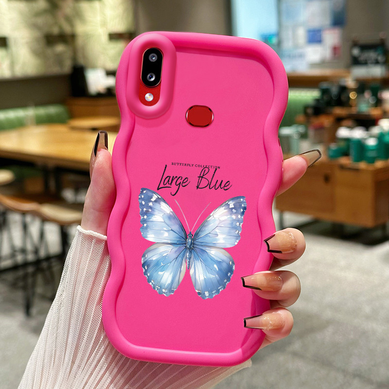 Casing Hp Untuk Samsung A10s M01s Case Label Kupu-kupu Cesing Polos Kasing Macaron gelombang Kesing 