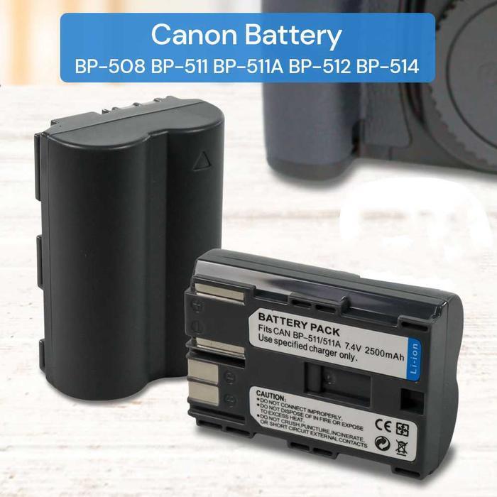 Battery For Canon Bp-508 Bp-511 Bp-511A Bp-512 Bp-514 2000Mah