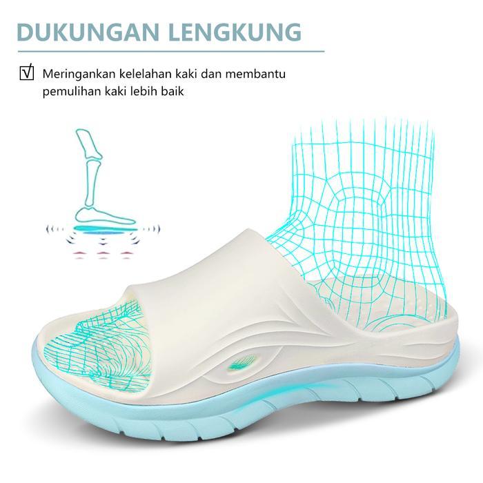 Sandal Recovery Ortotik dengan Bantal Tebal, Desain Jari Terbuka, Tipe Slide Olahraga yang