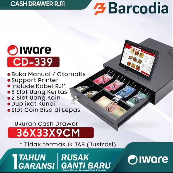 TGR CASH DRAWER IWARE CD-339 LACI UANG KASIR 5 SLOT UANG KERTAS MURAH LACI KASIR METAL