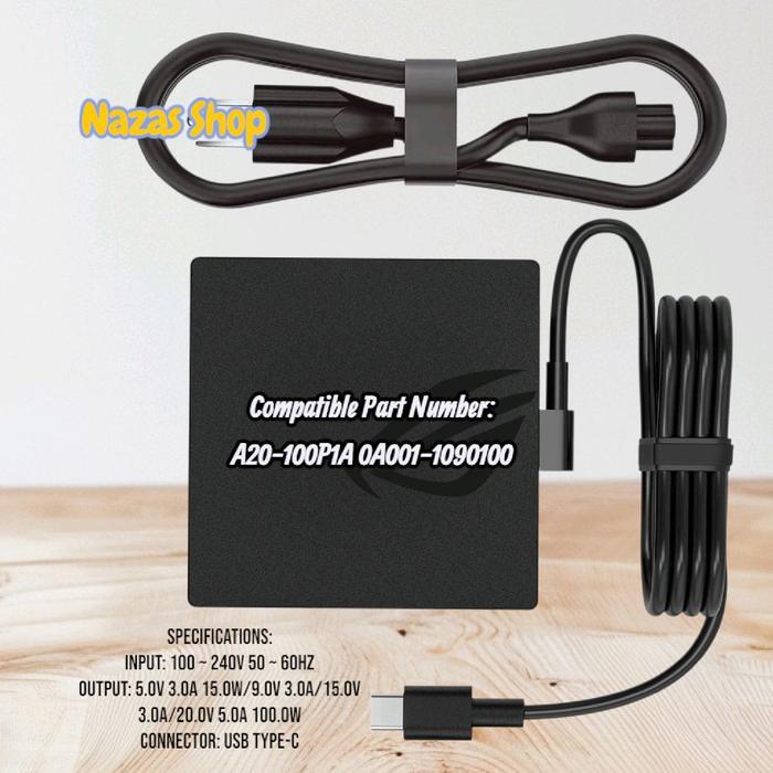 Ready Adaptor Charger for ASUS ROG Zephyrus Duo 15 SE GX551QM GX551QR GX551QS 100W Type C