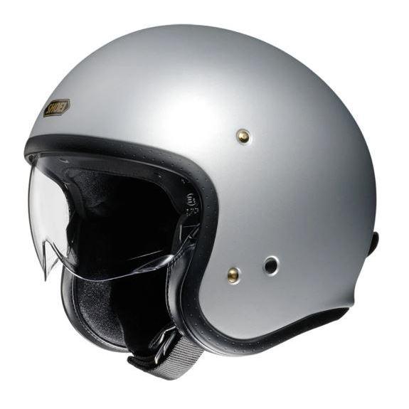 SHOEI J.O MATT LIGHT SILVER HELM HALF FACE HELM SHOEI CLASSIC JO