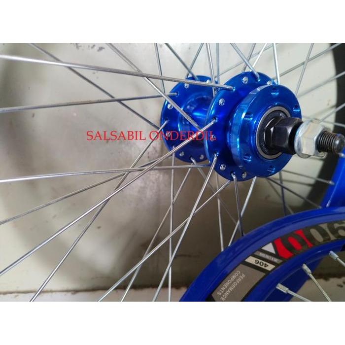 Wheelset Sepeda 20 Inch Fx3900 Oxo/Platinum, Velg Bmx Hub Rims Aloy, Peleq Sepeda Depan-Belakang Co