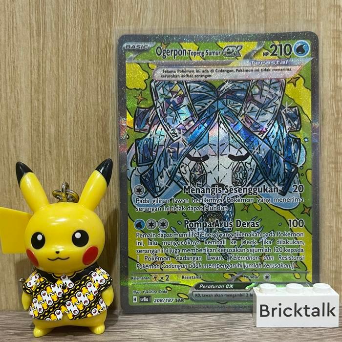 Ogerpon Topeng Sumur ex sv8a SAR 208/187 Scarlet & Violet Terastal Festival Kartu Pokemon TCG