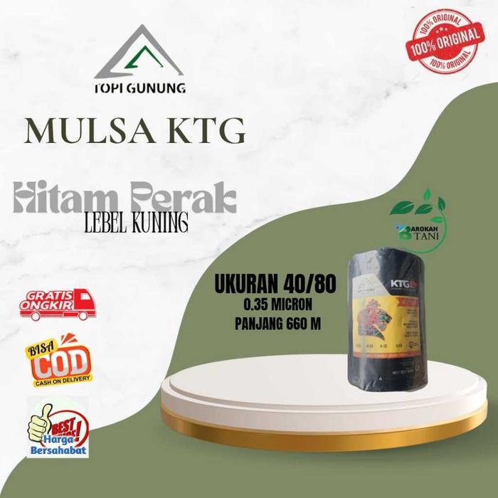 Mulsa Topi Gunung KTG - Hitam Perak Besar - 17 kg - Kuning ulet awet - 40(80)x660m
