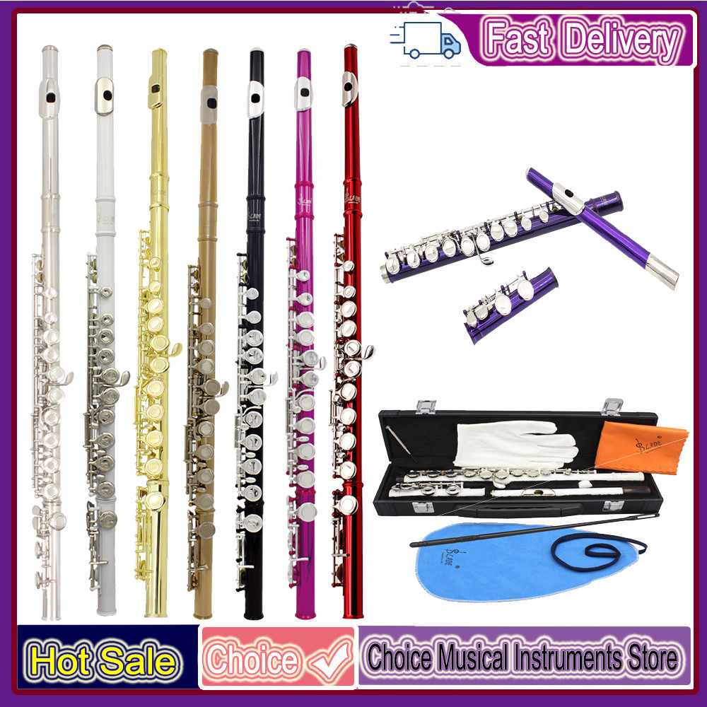SLADE 16 Closed Holes Flute C Key Flute Pro for Concert Performance Flute Woodwind Instruments