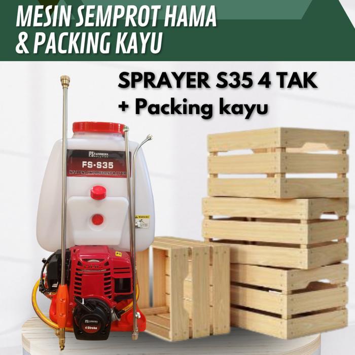 Mesin Semprot Hama 2Tak, 4Tak 20 Liter / Knapsack Power Sprayer FS767 - S35 4TAK + P KAYU