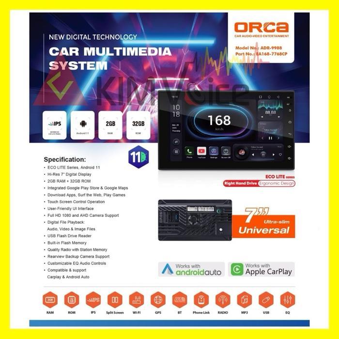 Head Unit Android ORCA eco lite ADR- 9988 7inch