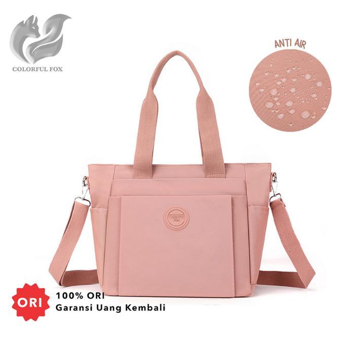 TERMURAH Tas Bahu Wanita Totebag Kuliah Anti Air COLORFUL FOX 0498