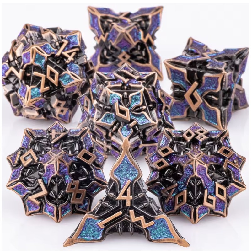 DND Metal Dice 7pcs MTR dice Set DnD Polyhedral Dice For Dungeons and Dragons Dice Role Playing