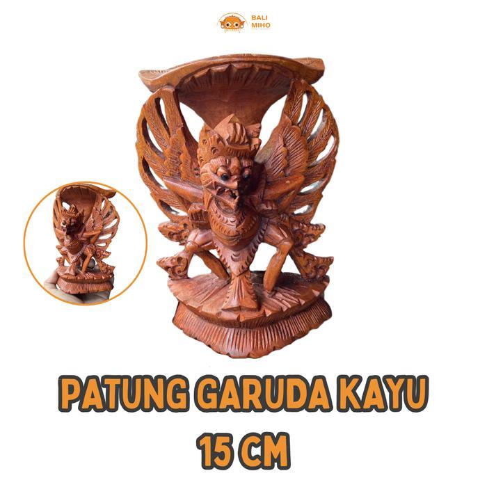 Patung Garuda 15 cm - Patung Garuda Kayu - Patung Garuda mini - Patung Burung Garuda kayu - Patung