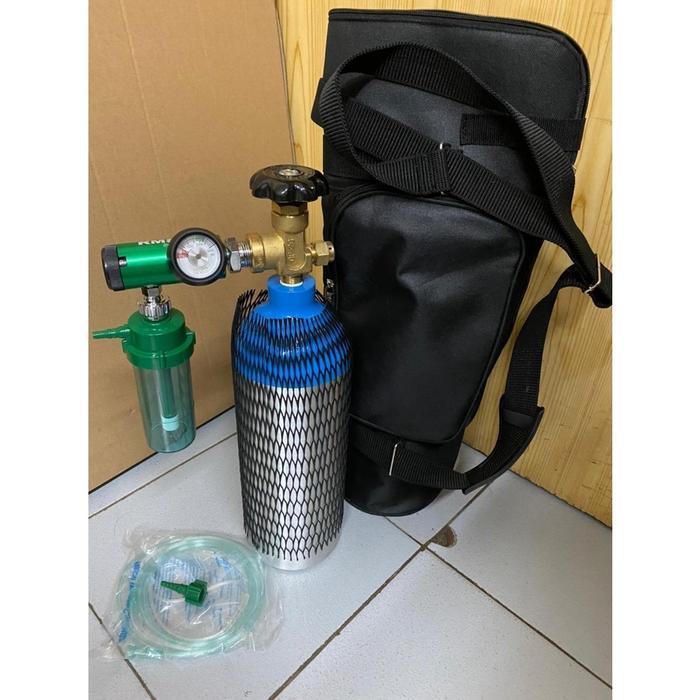 Ready Tabung Oksigen Portable 2L/2 Liter + Tas Travel
