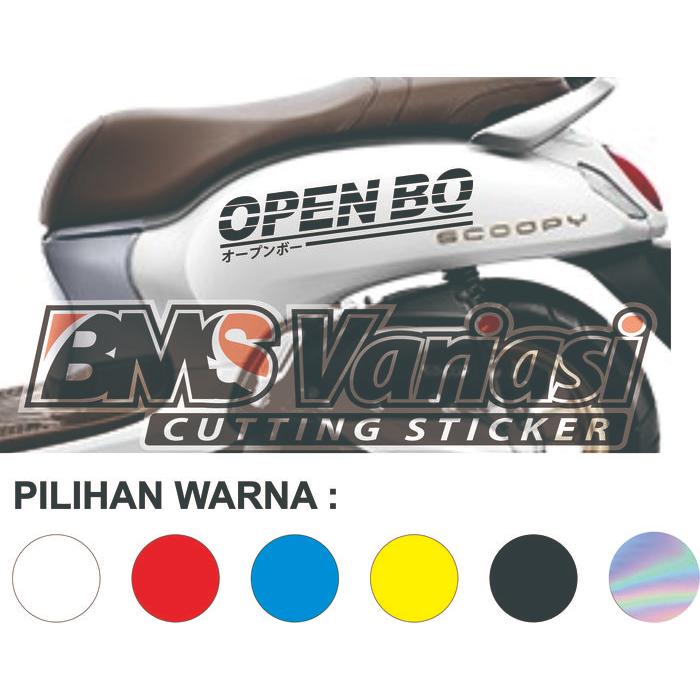stiker OPEN BO kanji cutting stiker motor scoopy,genio,vespa dll