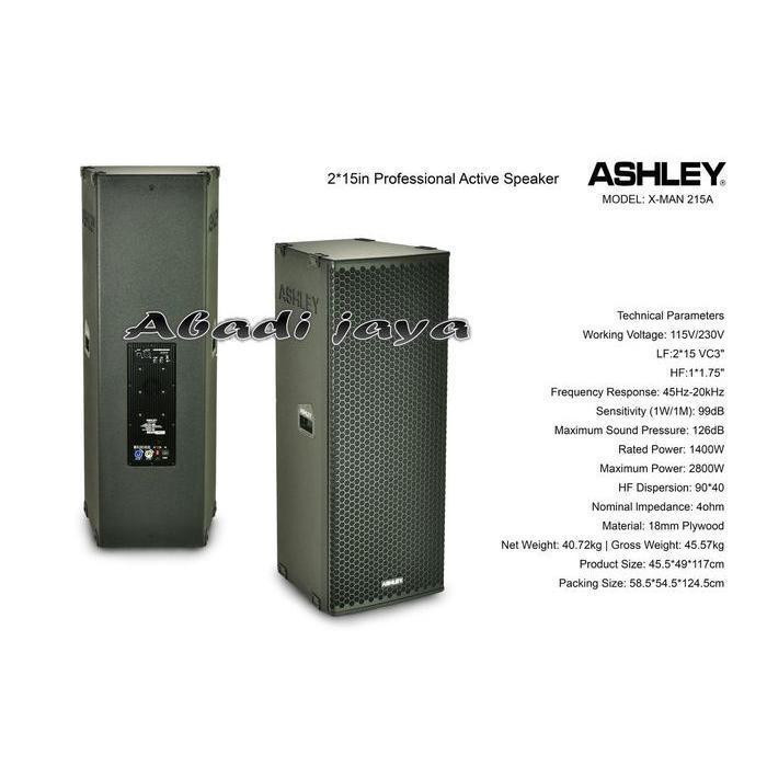 SPEAKER AKTIF ASHLEY XMAN 215A 2 X 15 INCH DOUBLE 15 1 BUAH