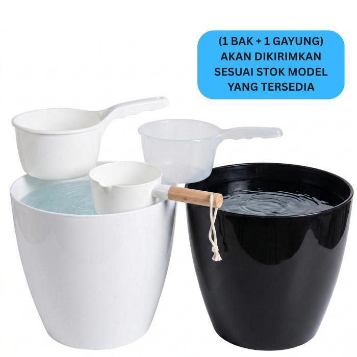 Bak Mandi Teraso Aesthetic + Gayung Bak Air Minimalis Bak Modern Gentong + Roda Bawah Model Keramik