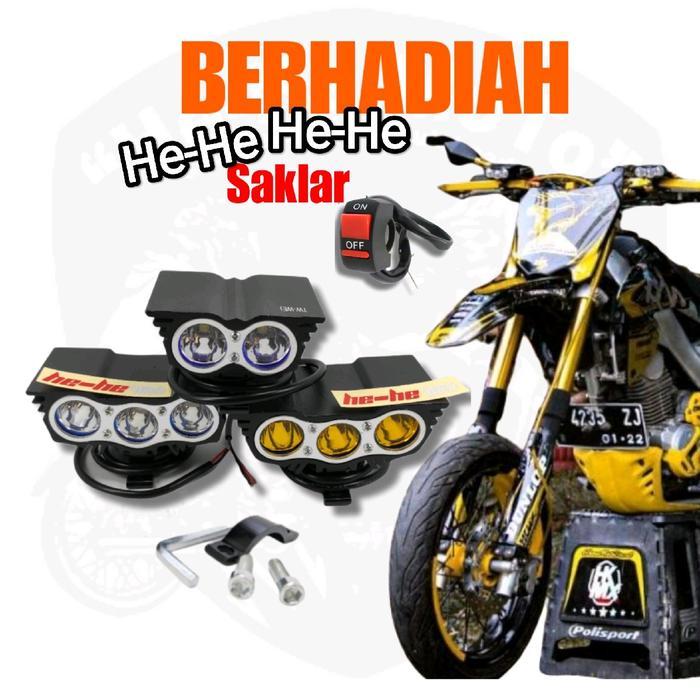 TERLARIS LAMPU LED SUPERMOTO KLX/CRF LAMPU OWL 3 MATA HEADLAMP LED OWL 3 MATA LAMPU SOROT MOTOR