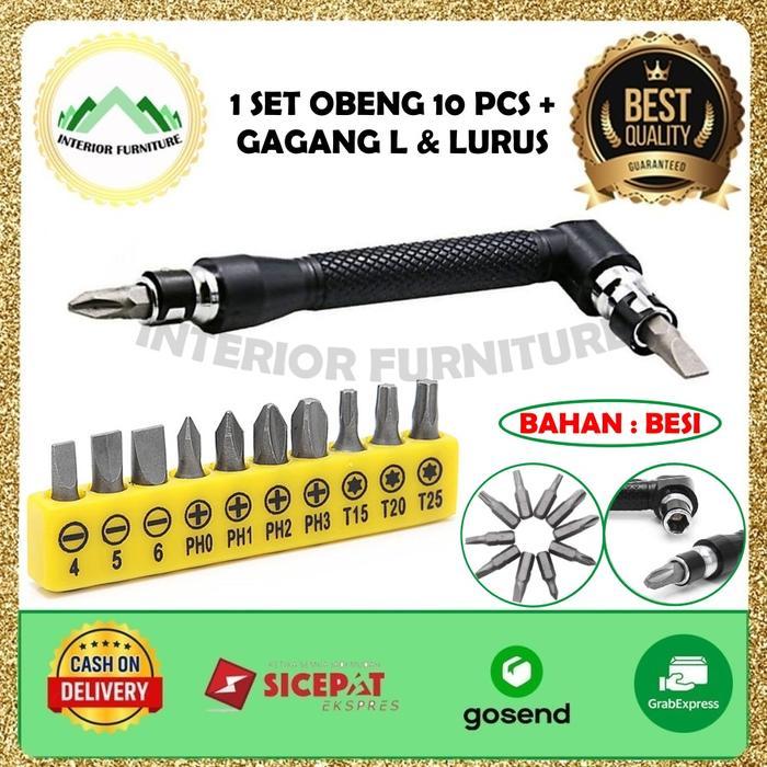 Set Obeng Siku L Dual Head Plus Minus Screwdriver Kunci Pas Mata Obeng