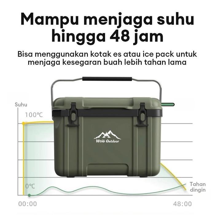 WTHB CAMPORI Cooler Box 40L pendingin box es Outdoor Camping batu tahan lama Box Es Container Segar