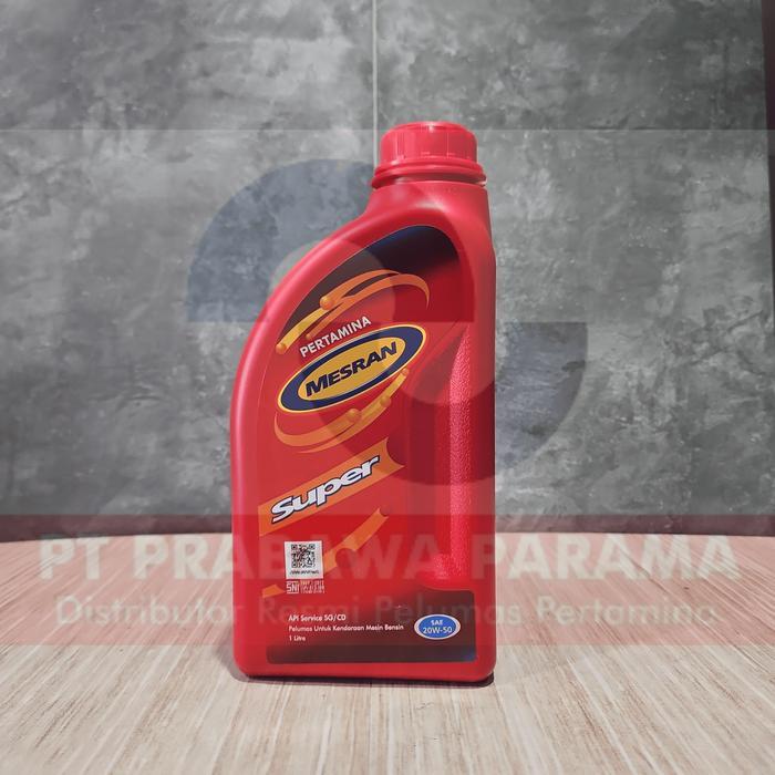 Pertamina Mesran Super Bensin 20w-50 1 Liter - Oli Mobil Original