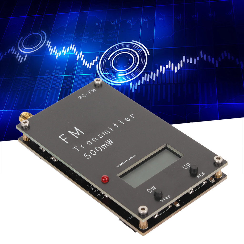 Zerro 500mW FM Transmitter with LCD Screen 2000M 500mW 88‑108MHz FM Stereo Transmitter with USB Type