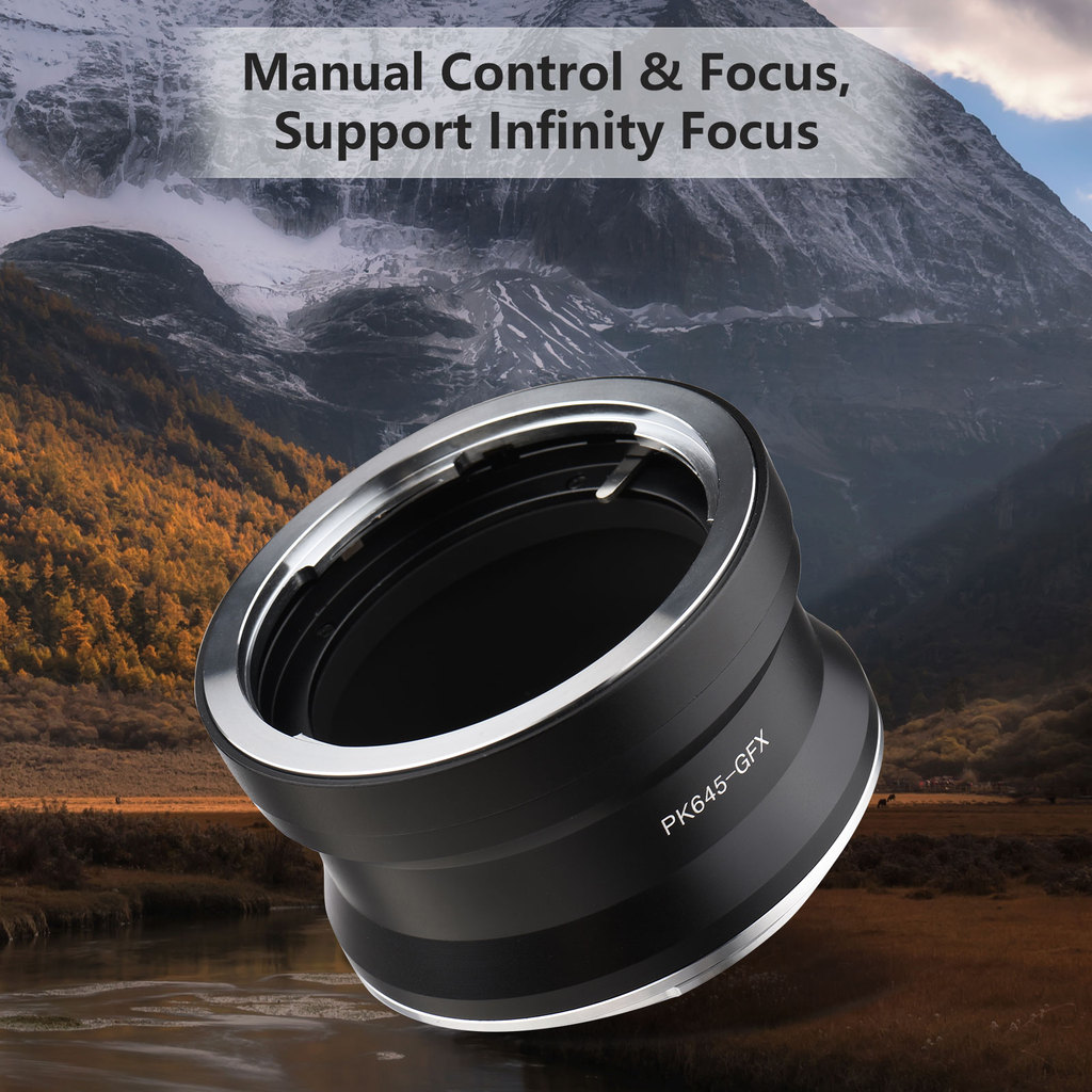 Zerro PK645-GFX Camera Lens Adapter Replacement for Pentax PK645 Lens to G Mount GFX100 GFX50S GFX50