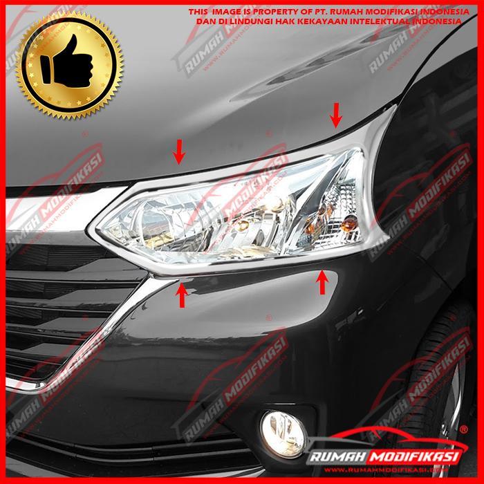 HEMAT GARNISH HEADLAMP - GARNISH LAMPU DEPAN - TOYOTA AVANZA 2016-ON - CHROM