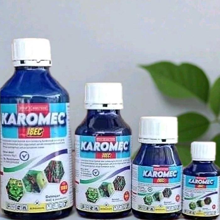 ` Karomec Racun Ulat Trips Kutukebul 18EC Abamektin Bening Insektisida Kontrol Hama Serangga Kubis